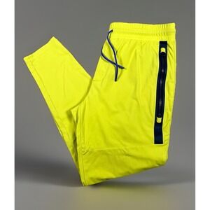 Greyson Sequoia Pants Joggers Large Radium Yellow Nylon Spandex Zipped Pockets